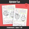 Fun worksheets for sound and letter recognition from a to z. Learners practise letters through various simple activities on each page.