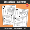 Dice-based reading games that help children practise reading words with final blends. Learners roll, read, and repeat words to strengthen phonics patterns and reading fluency through play.