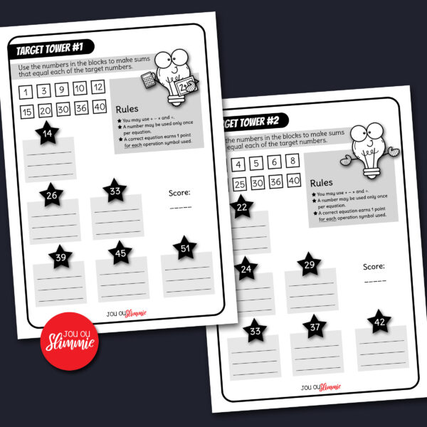 000 OORSIG TARGET TOWER ENG Target Tower Maths Puzzles