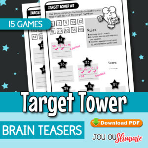 Target Tower Math Puzzles