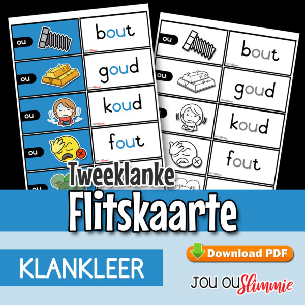 Flitskaarte: Woorde met tweeklanke Flitskaarte: Woorde met tweeklanke