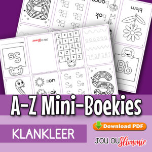 Druk, knip en vou hierdie 26 oulike A–Z mini-boekies vol prettige aktiwiteite om kinders te help om letters te herken en skryf. (Aflaaibare PDF)