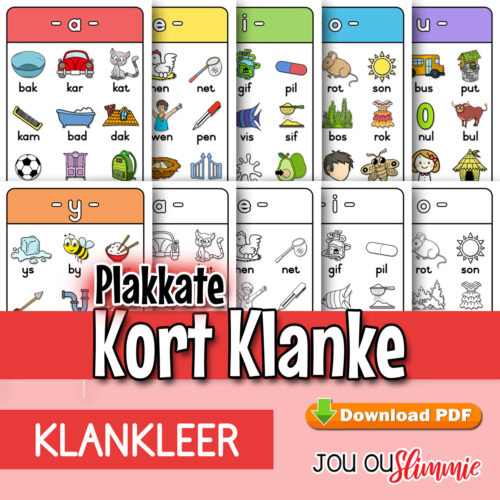 Plakkate-Kort-Klanke1 A4-grootte plakkate vir woorde met kort klanke.