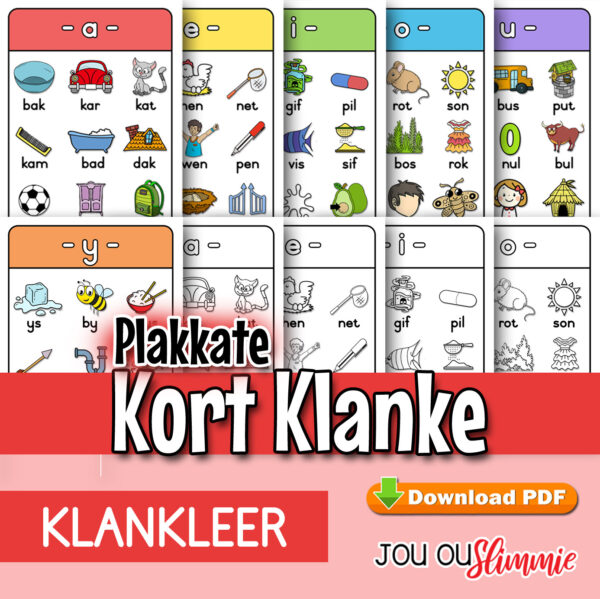 Plakkate-Kort-Klanke1 A4-grootte plakkate vir woorde met kort klanke.