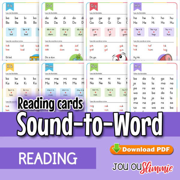 The Sound-to-Word Transition Cards help learners blend basic sounds into simple CVC words. (Downloadable PDF)