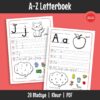 ’n Handskrif-werkboek wat leerders help om beide hoofletters en kleinletters van die alfabet van A–Z te oefen.