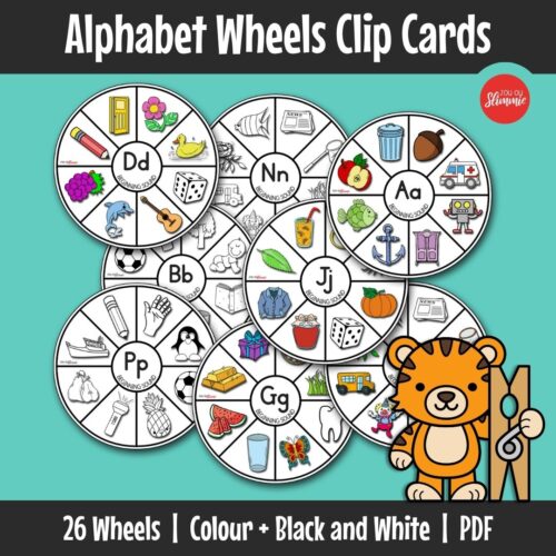 This clip card set supports letter and sound recognition through interactive alphabet wheels. Learners use simple hands-on matching tasks to connect letters with beginning sounds.