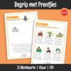 ’n Stel begripswerkkaarte vir beginners wat kort tekste met visuele elemente kombineer. Leerders lees, interpreteer beelde en voltooi eenvoudige begripsvrae.