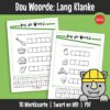 Hierdie knip-en-plak werkkaartstel om woorde met lang klanke te bou. Leerders vorm woorde deur letters te knip en te plak om by prente te pas.