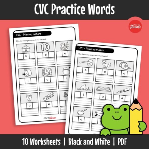 Helps children learn to read and write CVC words more easily through structured phonics activities. Children fill in missing letters, copy words, and use pictures for visual support.