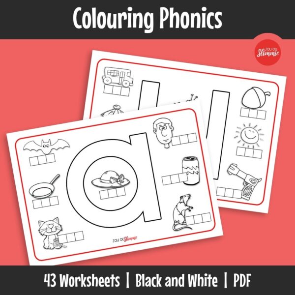 A set of phonics-based colouring worksheets that strengthen sound recognition, early reading skills, and word–picture association through engaging visual practice.