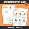 Comprehension with Visuals A set of beginner comprehension worksheets that combine short texts with visuals. Learners read, interpret images, and complete simple comprehension questions.