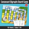 This board game is designed to practise consonant digraph words through interactive language activities. Learners read, spell, and respond to word-based tasks while moving through the game board.
