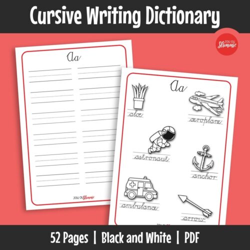 A cursive handwriting dictionary that helps learners practise handwriting and expand vocabulary. It functions as a personal dictionary that can be built up over time.