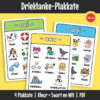 Klankleer-plakkate wat moeilike klankkombinasies visueel ondersteun. Leerders herken en identifiseer drieklanke deur duidelike patroonvoorstelling.