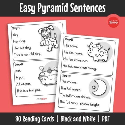 Simple reading cards that help early readers build fluency using short, structured sentences. Learners practise reading with repeated patterns that gradually increase in difficulty.