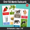 This is a set of 150 flashcards with simple words and matching photos to support early vocabulary development. Children build vocabulary through visual recognition and repetition.