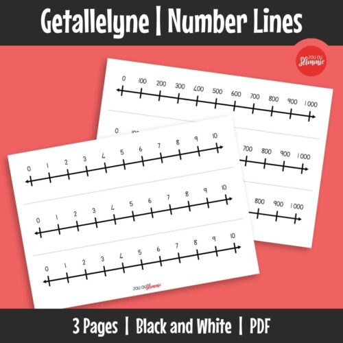 A set of number lines designed to support understanding of number structure and place value. Includes separate sets for hundreds, tens, and ones to help learners visualise number progression.