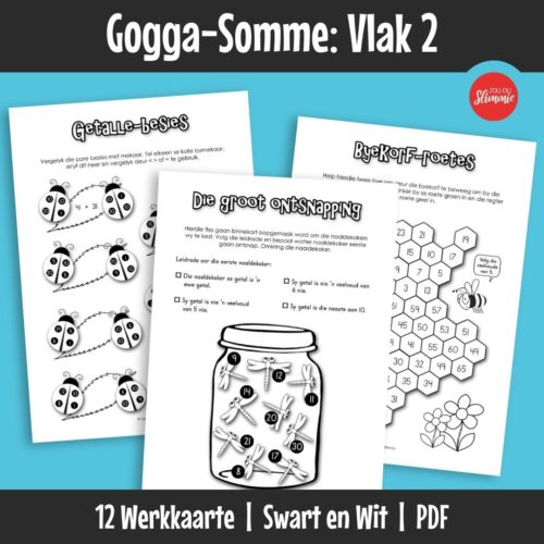 ’n Wiskunde-aktiwiteitsboekie met ’n prettige gogga-tema. Dit kan gebruik word vir inoefening, verryking en hersiening van basiese wiskundevaardighede en dek hoofsaaklik Graad 2 werk.