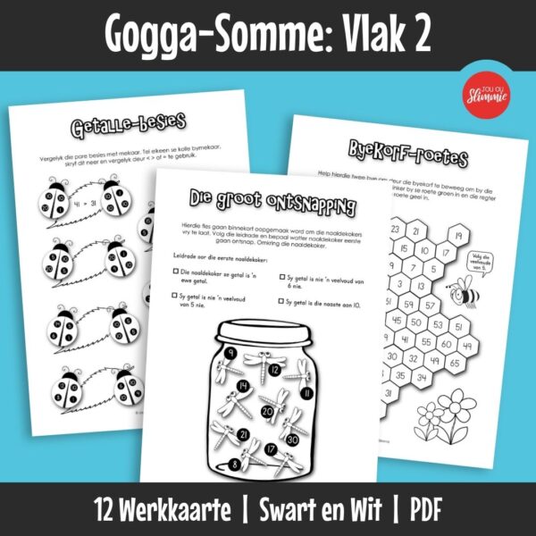 ’n Wiskunde-aktiwiteitsboekie met ’n prettige gogga-tema. Dit kan gebruik word vir inoefening, verryking en hersiening van basiese wiskundevaardighede en dek hoofsaaklik Graad 2 werk.
