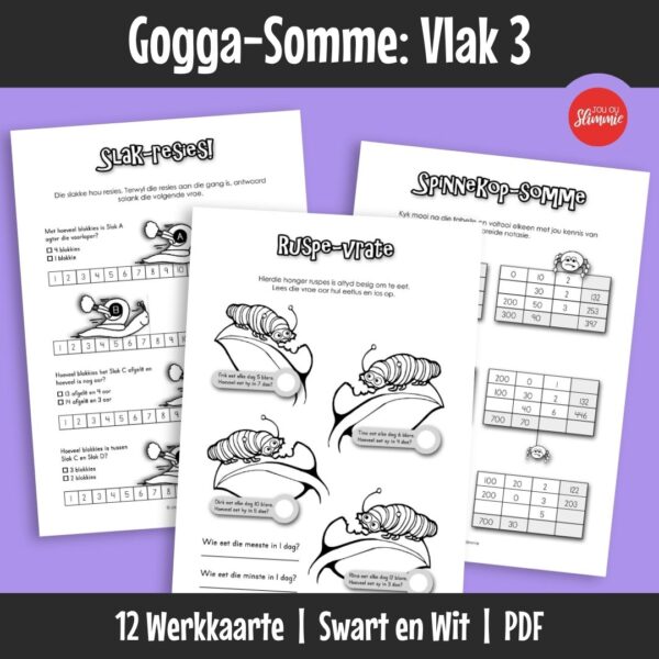 ’n Wiskunde-aktiwiteitsboekie met ’n prettige gogga-tema. Dit kan gebruik word vir inoefening, verryking en hersiening van basiese wiskundevaardighede en dek hoofsaaklik Graad 3 werk.