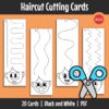Fun cutting cards that help children develop fine motor skills and scissor control through play. Children colour in and “style” hair while practising practical cutting skills.