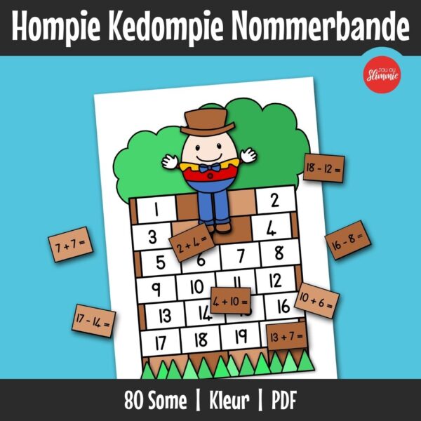 ’n Prettige hoofrekene-aktiwiteit waar leerders optel- en aftreksomme oplos om die muur te voltooi deur elke “baksteen” in die korrekte plek te plaas.