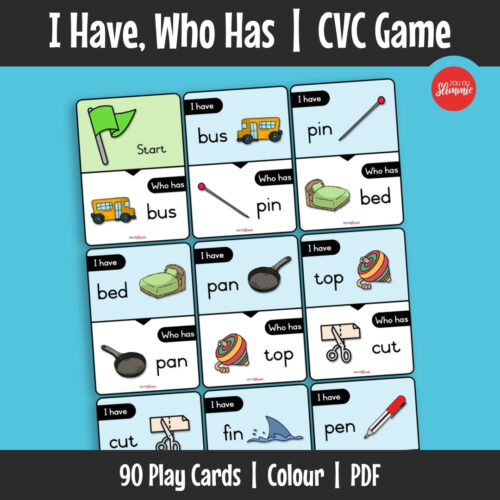 A phonics game for group classroom use that helps learners practise consonant-vowel-consonant words. The chain-reaction format strengthens word recognition and reading skills.