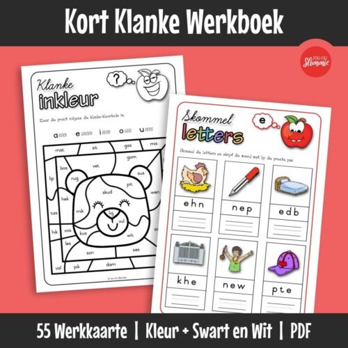 ’n Prettige werkboek om woorde met kort klanke te oefen. Leerders bou lees- en klankvaardighede deur eenvoudige stap-vir-stap oefeninge.
