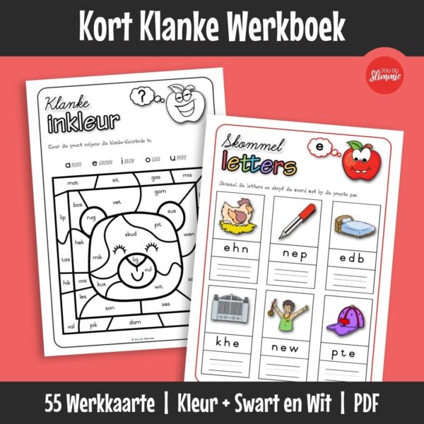 ’n Prettige werkboek om woorde met kort klanke te oefen. Leerders bou lees- en klankvaardighede deur eenvoudige stap-vir-stap oefeninge.
