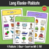 Klankleer-plakkate wat moeilike klankkombinasies visueel ondersteun. Leerders herken en identifiseer lang klanke deur duidelike patroonvoorstelling.