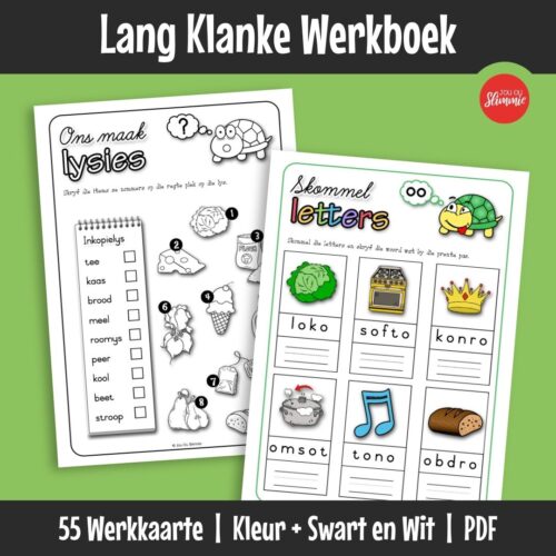 ’n Prettige werkboek om woorde met lang klanke te oefen. Leerders bou lees- en klankvaardighede deur eenvoudige stap-vir-stap oefeninge.