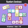A game to practise numbers, number names, and basic sums by connecting domino tiles.