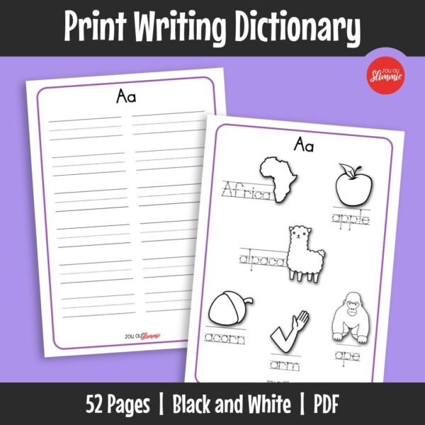 A print handwriting dictionary that helps learners develop handwriting, spelling and vocabulary. It functions as a personal dictionary that can be expanded over time.