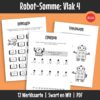 ’n Wiskunde-aktiwiteitsboekie met ’n prettige robot-tema. Dit kan gebruik word vir inoefening, verryking en hersiening van basiese wiskundevaardighede en dek hoofsaaklik Graad 4 werk.