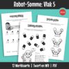 ’n Wiskunde-aktiwiteitsboekie met ’n prettige robot-tema. Dit kan gebruik word vir inoefening, verryking en hersiening van basiese wiskundevaardighede en dek hoofsaaklik Graad 5 werk.