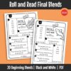 Dice-based reading games that help children practise reading words with final blends. Learners roll, read, and repeat words to strengthen phonics patterns and reading fluency through play.