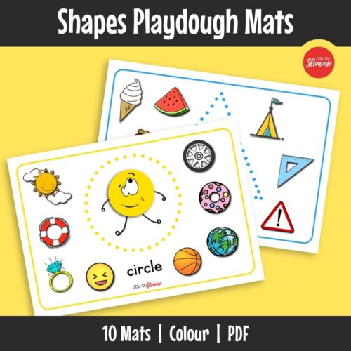 A set of colourful playdough mats that help learners learn 10 basic shapes through hands-on playdough activities.