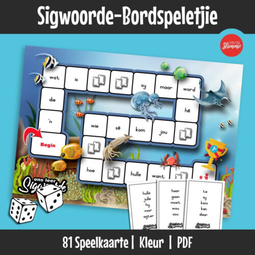’n Bordspeletjie wat kinders help om sigwoorde te oefen en leesvloei deur spel te verbeter. Leerders bou spoed en selfvertroue deur hoëfrekwensie woorde op ’n prettige, interaktiewe manier te lees.