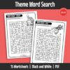 This set of theme-based word search games strengthens vocabulary and spelling in a playful way. Learners read and identify words that match a specific theme and visually mark them in each activity.