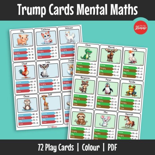This set of trump cards makes mental maths practice more fun and practical. Two or more players practise addition, subtraction, multiplication and division through group-based gameplay.