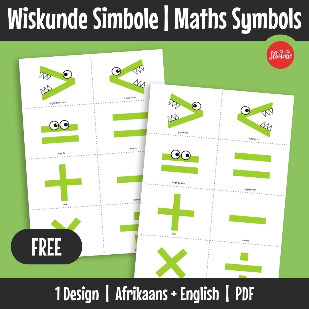Wiskunde Simbole | Maths Symbols - Jou Ou Slimmie