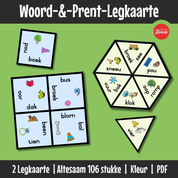 Leerders oefen klanke en woordherkenning deur korrekte woorde met bypassende prente te kombineer terwyl hulle bou en speel. Heerlik prakties en interaktief.